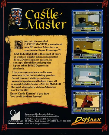 Castle Master (S) (1990) box cover back